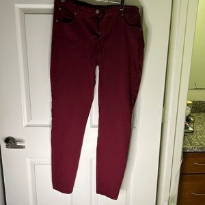 Celebrity pink burgundy pants. Pants have nice stretch to them!